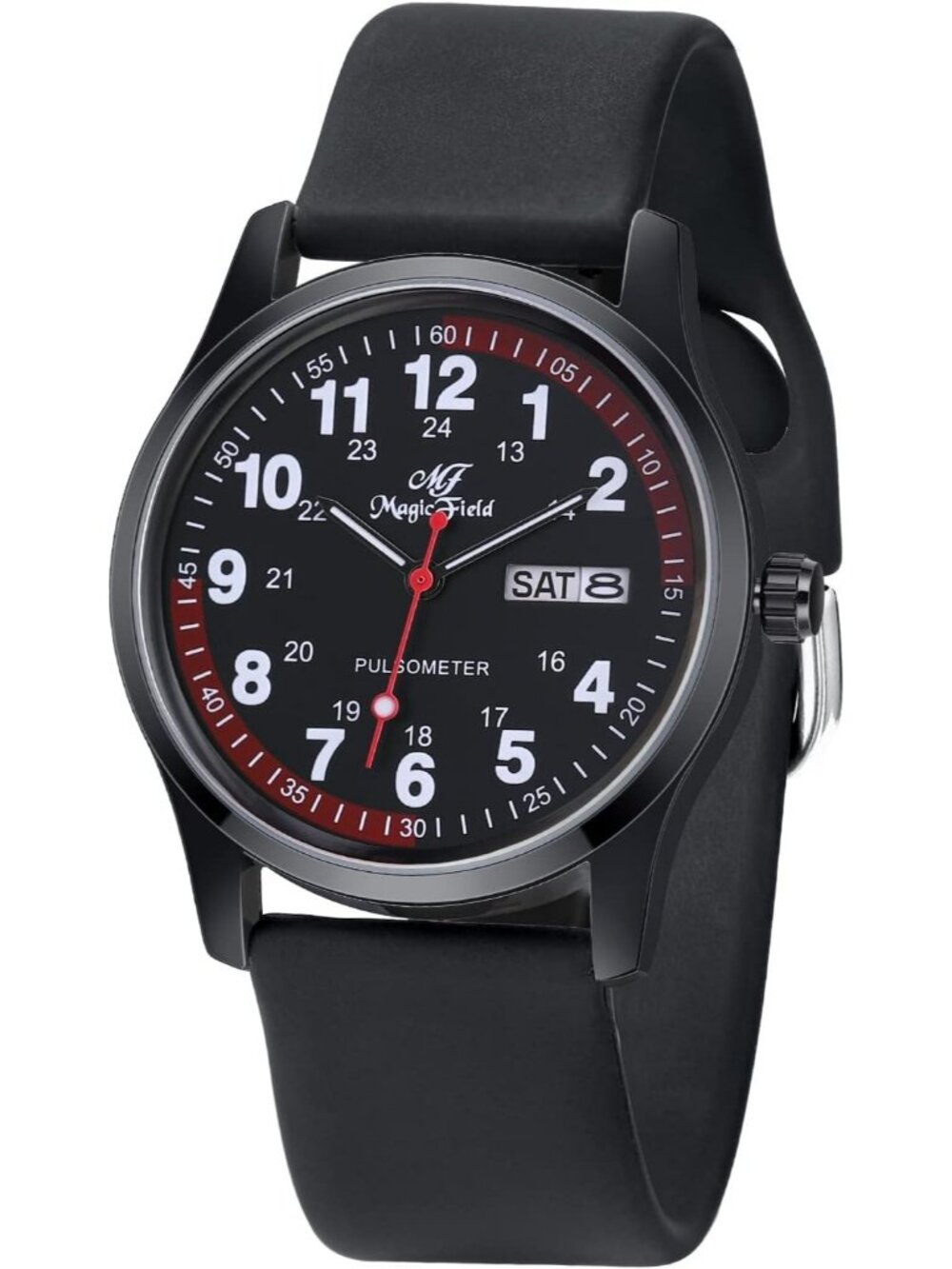 Women's Black Easy to Read Military Time Waterproof Fashion Wrist Watches